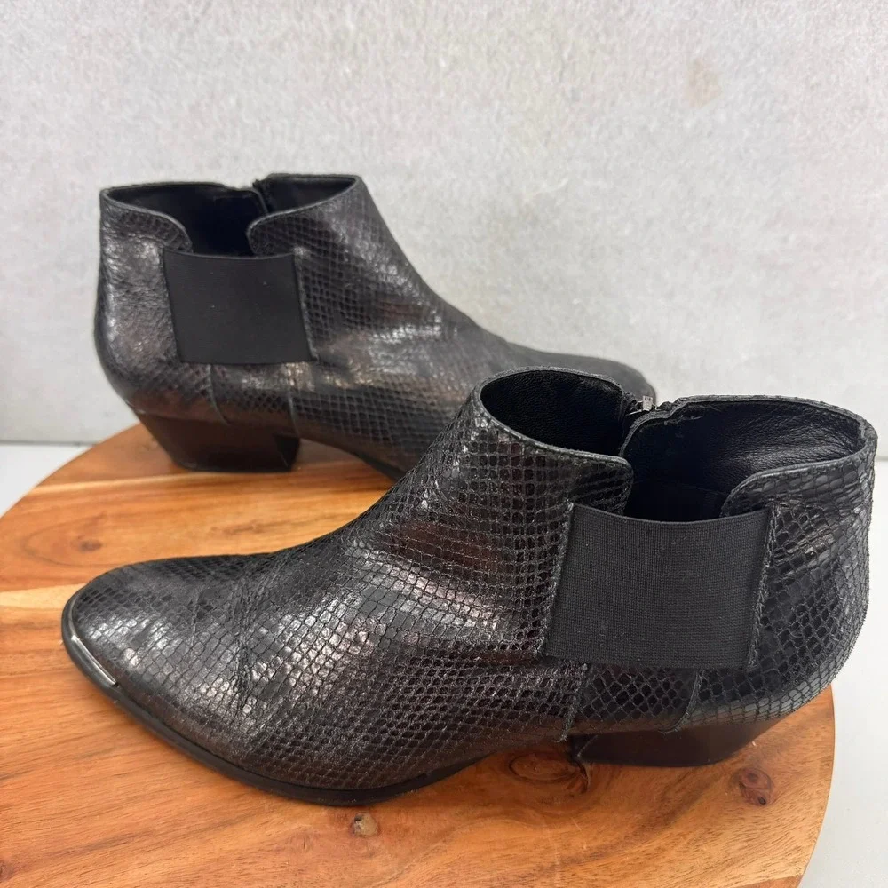 AQUATALIA Ankle Boots Snakeskin Print Made in Italy Pointed Toe‎ Size 9